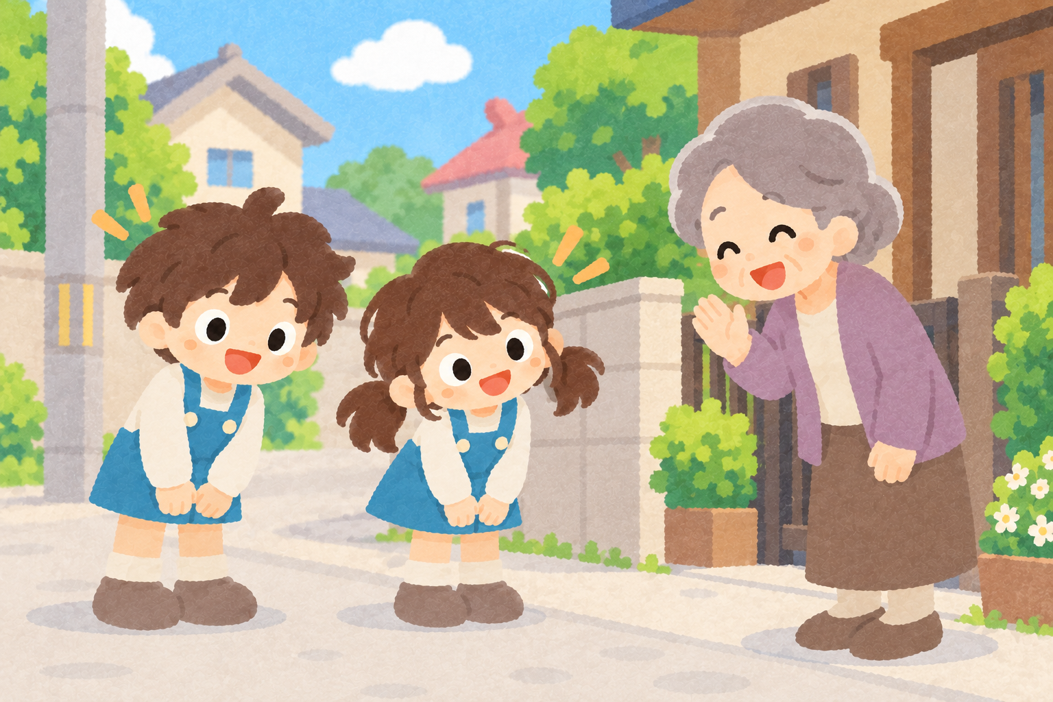 冒険の始まりはあいさつから！家族でも誰でも身近な人でOK!!
